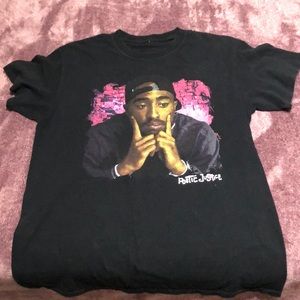 tupac black short sleeve size medium